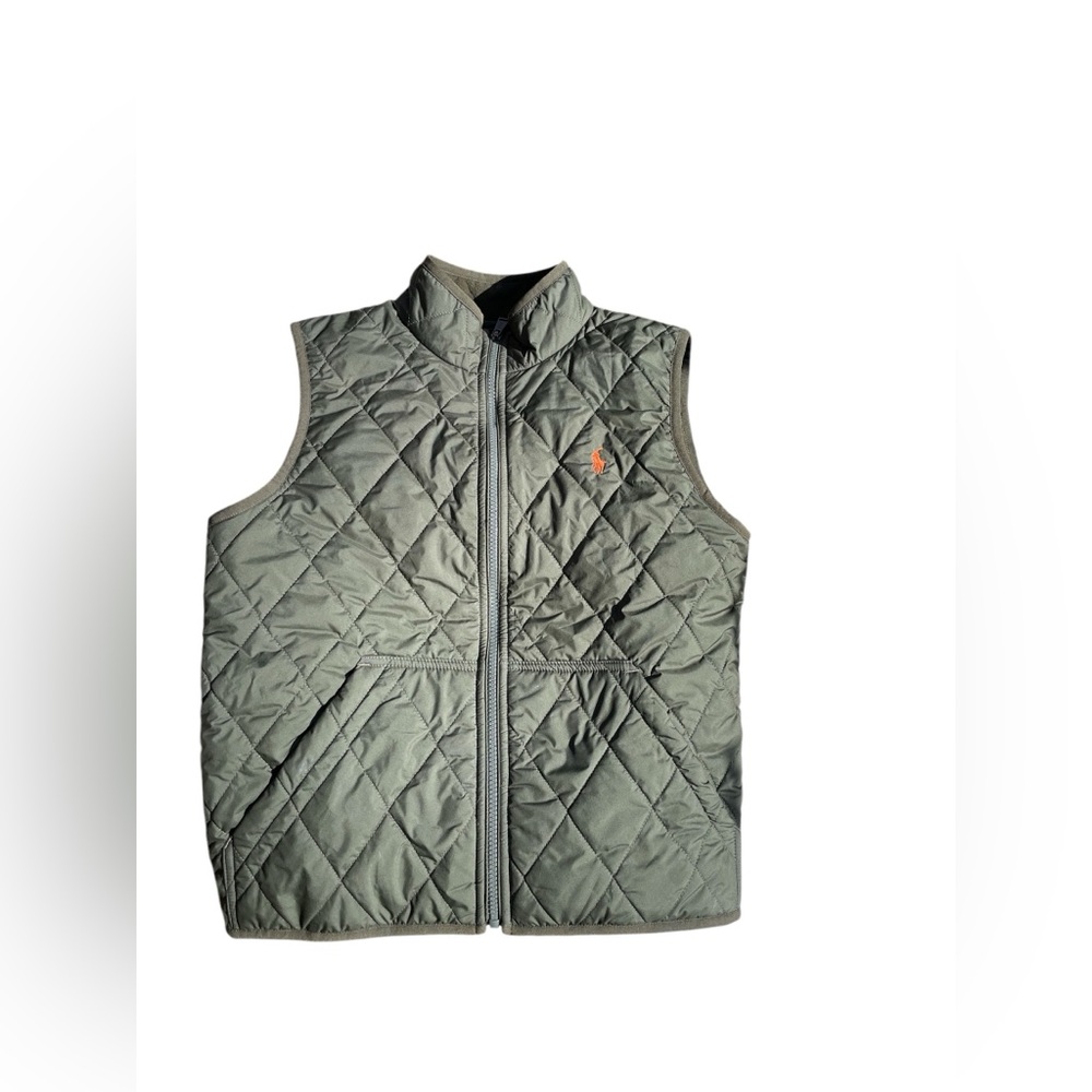 EUC Polo Ralph Lauren Boys Large 14-16 Army Green Water Resistant Vest - Picture 2 of 7